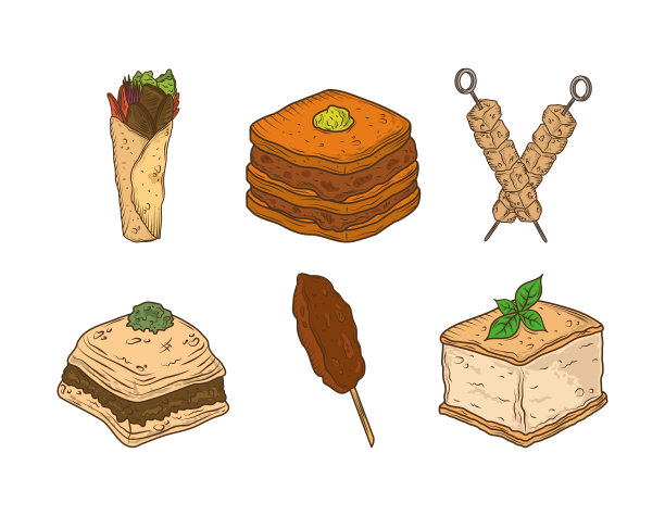 阿拉伯食品集图片下载