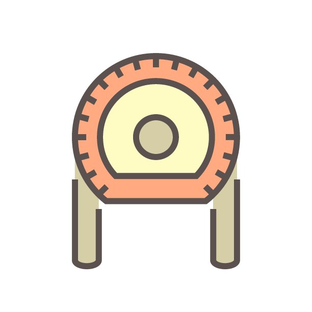 弯管机矢量图标设计。用于制冷、管道系统中换热器盘管的曲线。图片下载