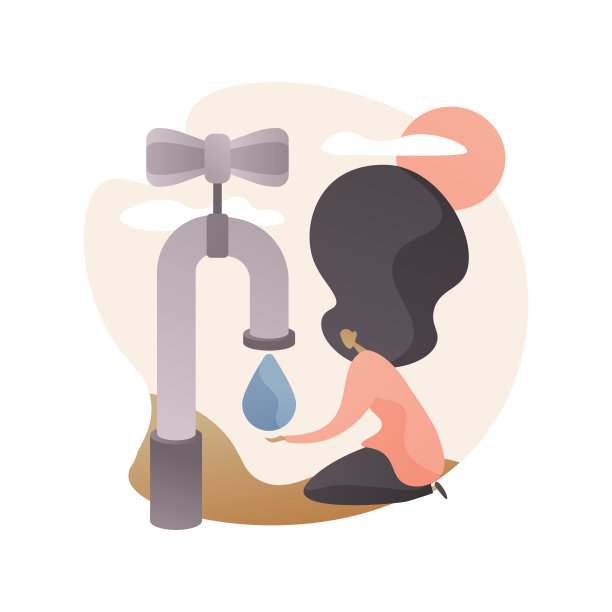 缺乏淡水抽象概念矢量插图。图片下载