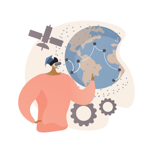 交互式学习体验抽象概念矢量插图。图片下载