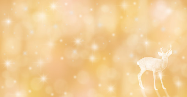 一个鹿和闪亮的模糊光背景插图图片下载