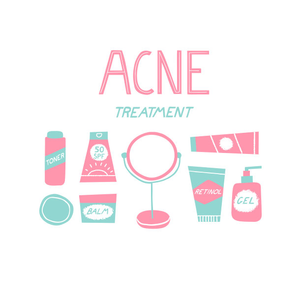 皮肤护理和痤疮治疗理念图片下载