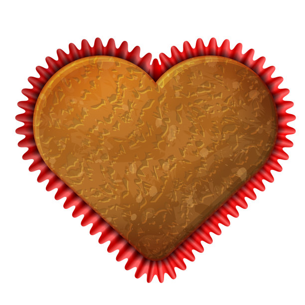 烤杯里的心形纸杯蛋糕图片下载