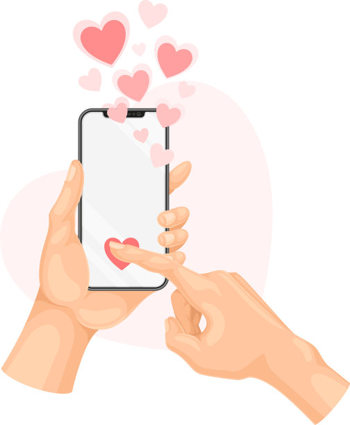 手持智能手机喜欢帖子或照片图片下载