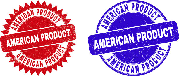 美国产品圆形和玫瑰形邮票印章图片下载