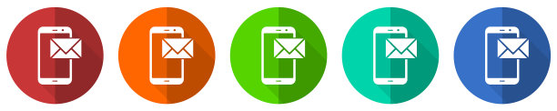 邮件图标设置红、蓝、绿、橙平图片下载