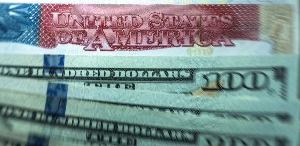 护照上有美国签证。入境及入境许可证图片下载