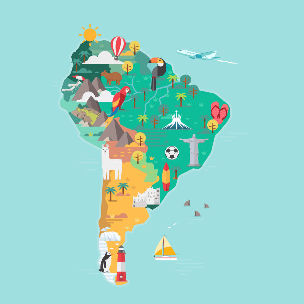 南美旅游地图图片下载