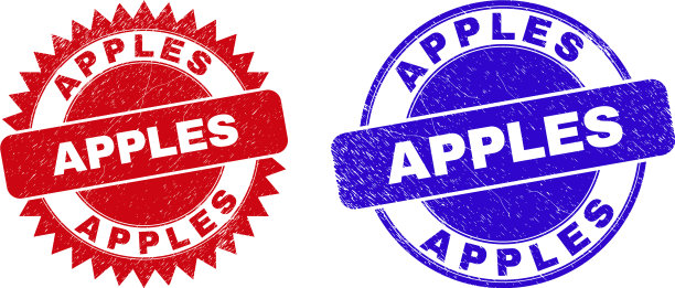 苹果圆形和玫瑰形密封与垃圾表面图片下载