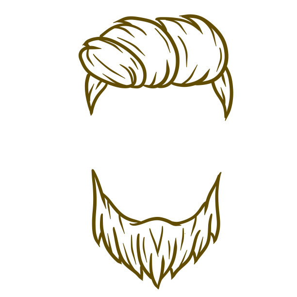 时尚男人的发型。潮人头头元素。头发和胡子。时尚和风格。手绘插图图片下载