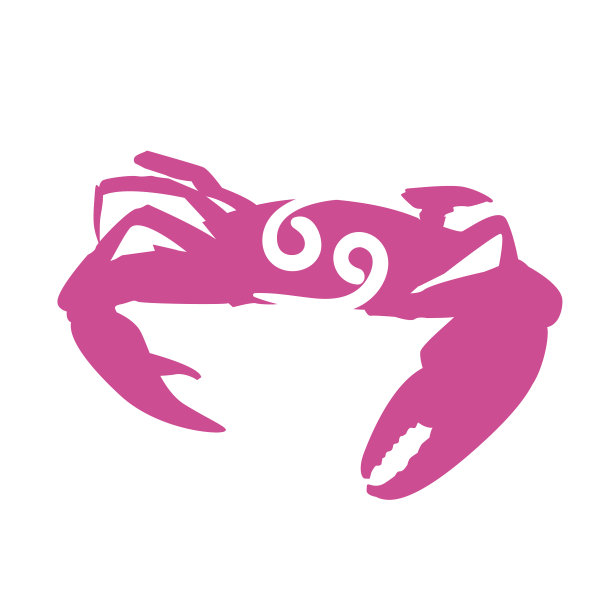 蟹的剪影与巨蟹座生肖象征图片下载