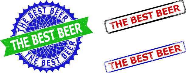 最好的啤酒玫瑰形和长方形双色邮票图片下载