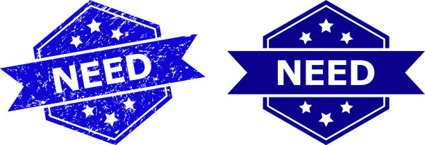 六角需要印章印章与腐蚀纹理图片下载