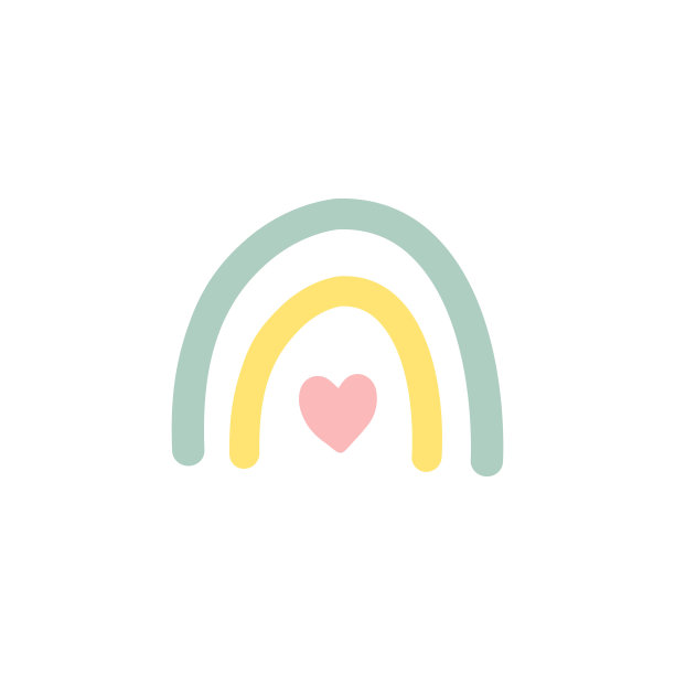 矢量平手绘涂鸦彩虹图片下载