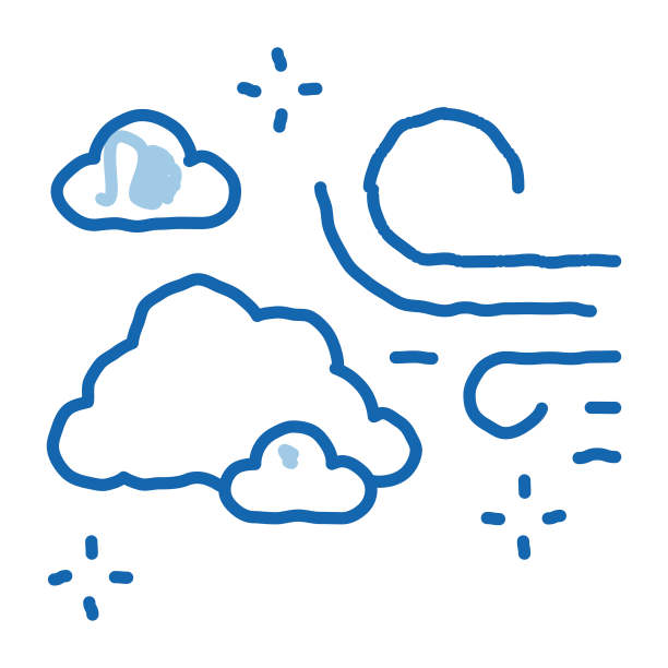 气味新鲜空气涂鸦图标手绘插图图片下载