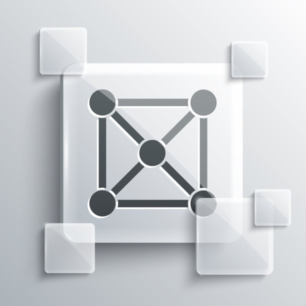 灰色区块链技术图标孤立在灰色图片下载