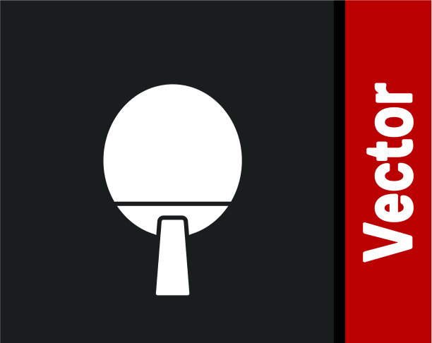 白色球拍打乒乓球图标图片下载