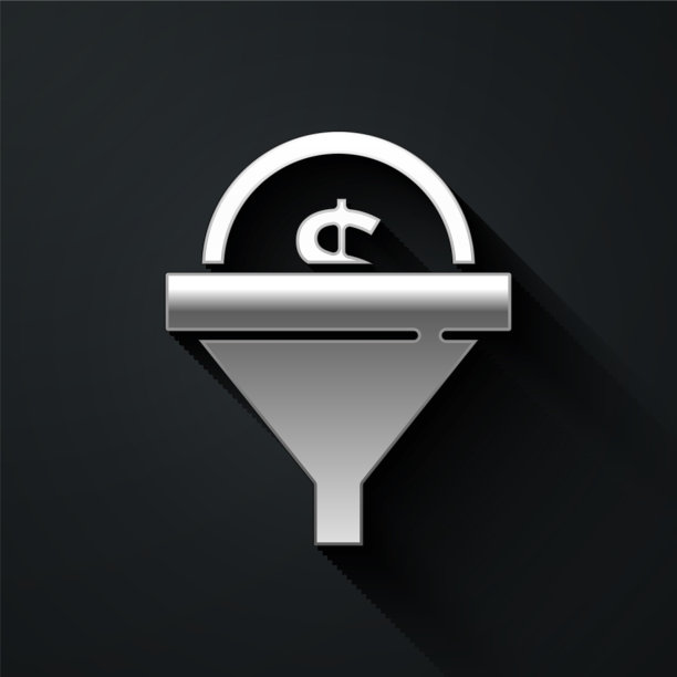 银铅管理图标孤立在黑色图片下载