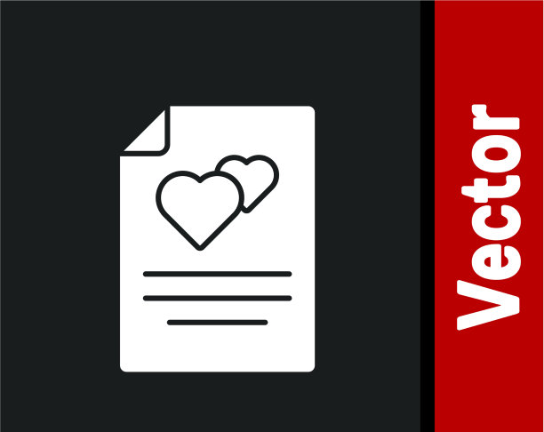 白色贺卡图标孤立在黑色图片下载