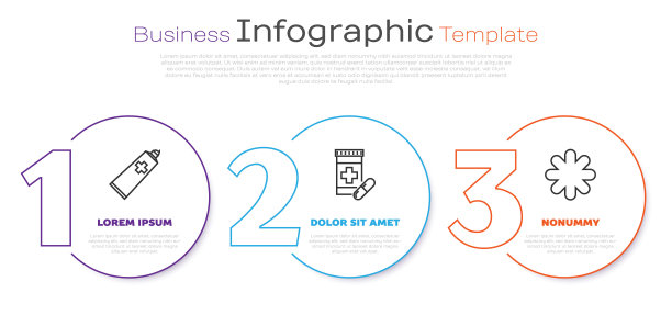 设药膏行药膏管、药瓶和药丸等跨院医疗。业务信息模板。向量图片下载