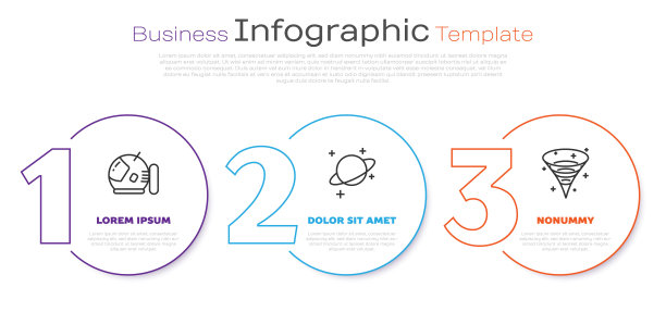 设定宇航员头盔，行星和黑洞。业务信息模板。向量图片下载