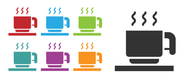 黑色热巧克力杯与棉花糖图标图片下载