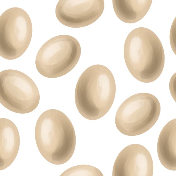 水彩画蛋无缝图案。平生蛋，白色背景图片下载