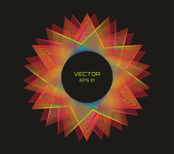 彩色光谱中的冷抽象恒星。矢量插图。图片下载