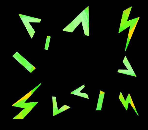 抽象背景风格在90年代80年代。闪电和形状的黑色背景图片下载