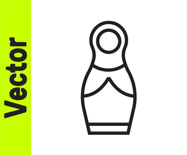 黑线俄罗斯玩偶俄罗斯套娃图标孤立图片下载