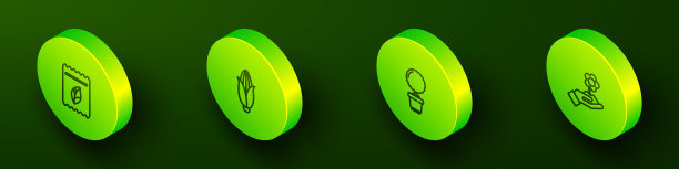 装满植物种子，玉米，花盆里的花和手持花的图标。向量图片下载