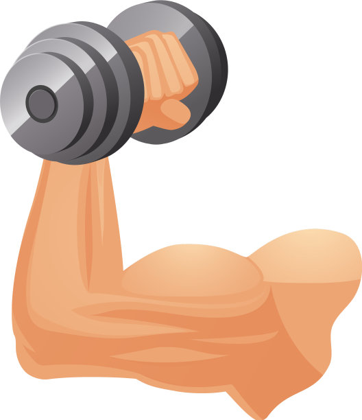 肌肉发达的手臂和哑铃图片下载