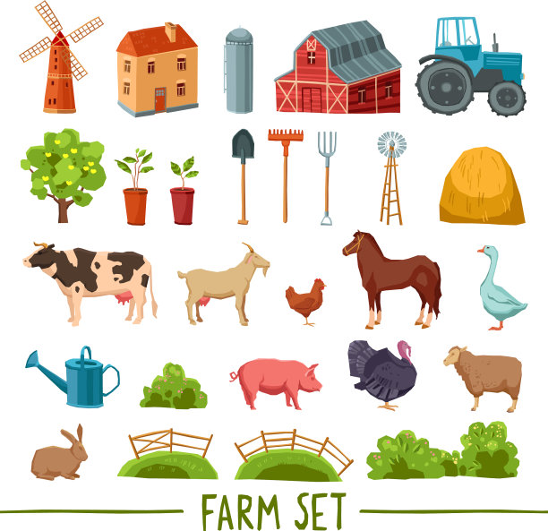 农场多色图标集图片下载