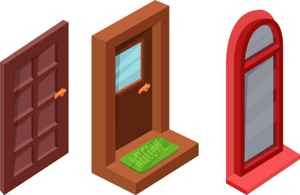等距门与门槛作为建筑和图片下载