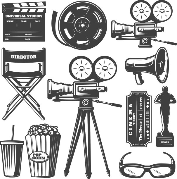 电影单色元素集图片下载