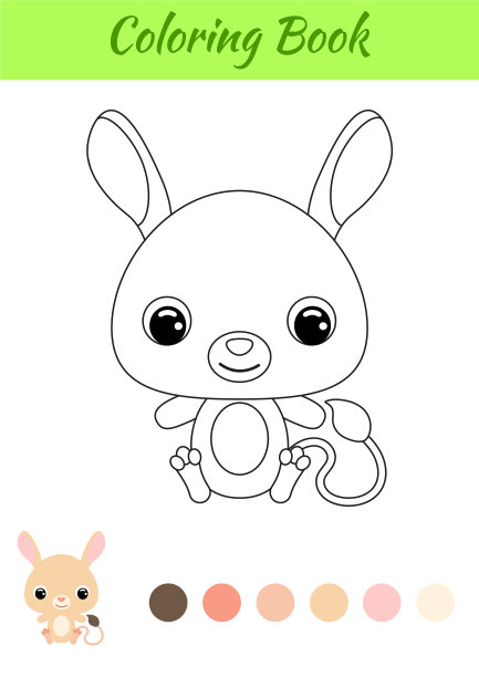 涂色书小巴杰波坐着涂色图片下载