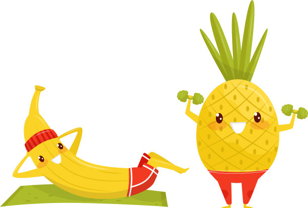 有趣的水果做运动和体育锻炼图片下载