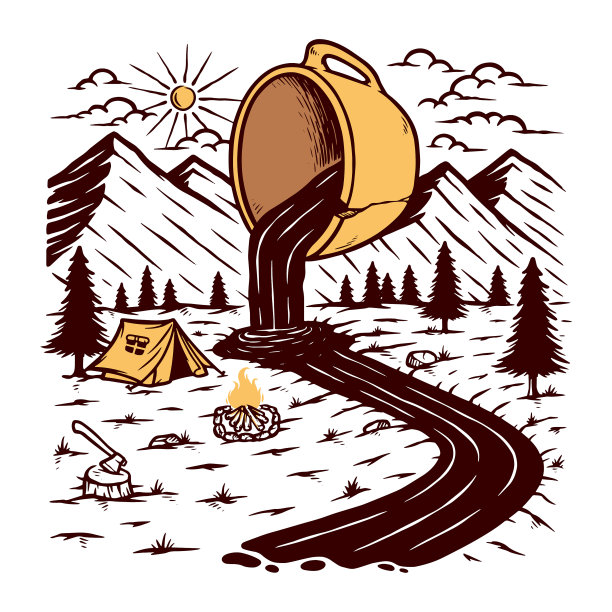 山间的咖啡河图片下载