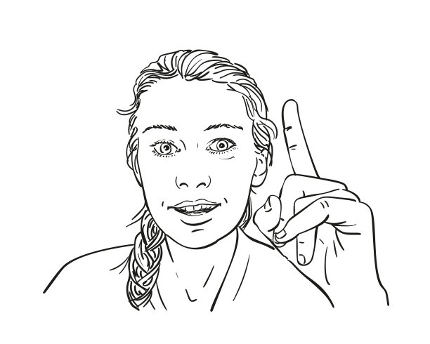 一个女人用手指指着前方图片下载