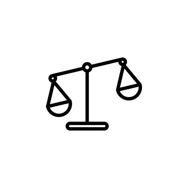 公正线性图标平衡符号简约设计图片下载