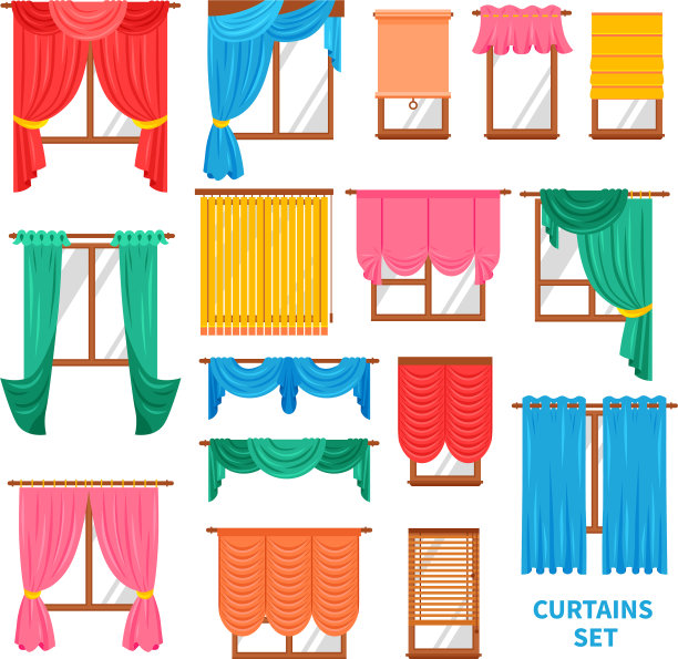 窗帘和百叶窗设置图片下载