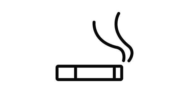 黑白香烟或烟草图标图片下载