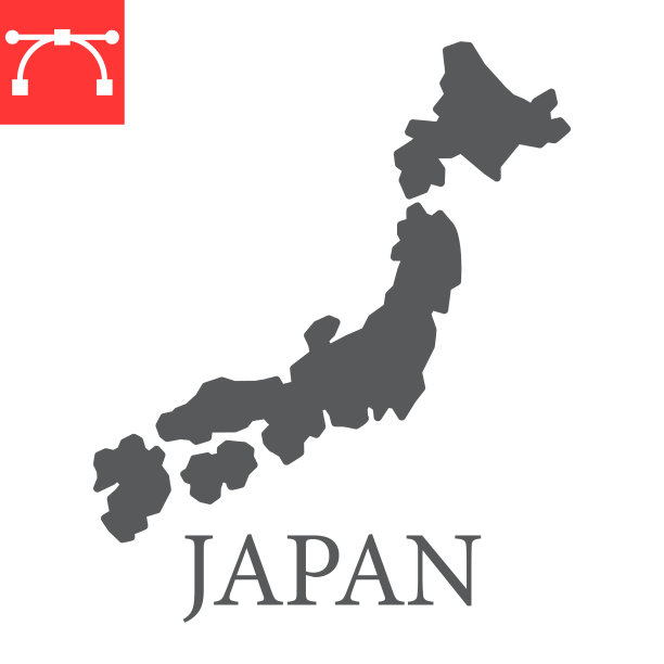 地图日本字形图标国家和地理图片下载