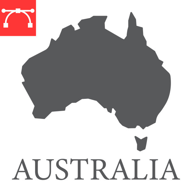 地图澳大利亚字形图标国家和地理图片下载