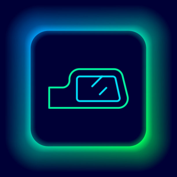 发光的霓虹灯线车镜图标隔离图片下载