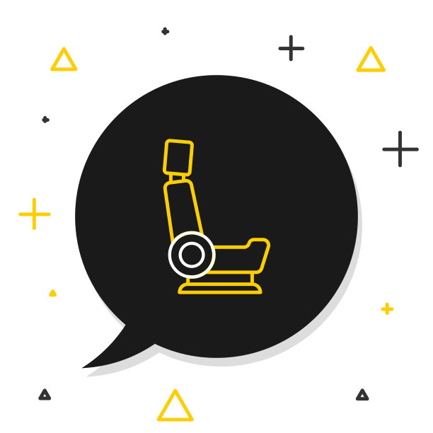 线汽车座椅图标孤立的白色背景图片下载