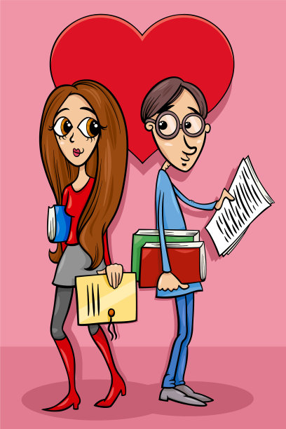 情人节贺卡与相爱的男女情侣图片下载