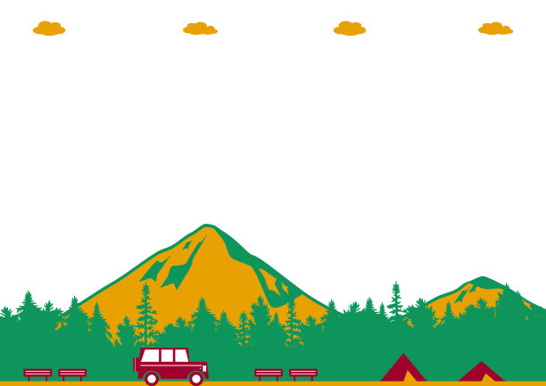露营帐篷及山景插图图片下载