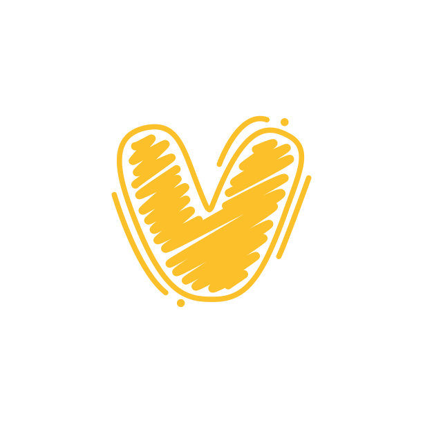 V字母标志在幼稚的蜡笔涂鸦图片下载