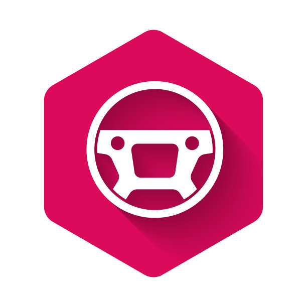 白色方向盘图标与长隔离图片下载